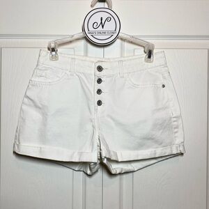 L.E.I. Juniors Denim Jean Shorts Tatum High Rise White Size 7